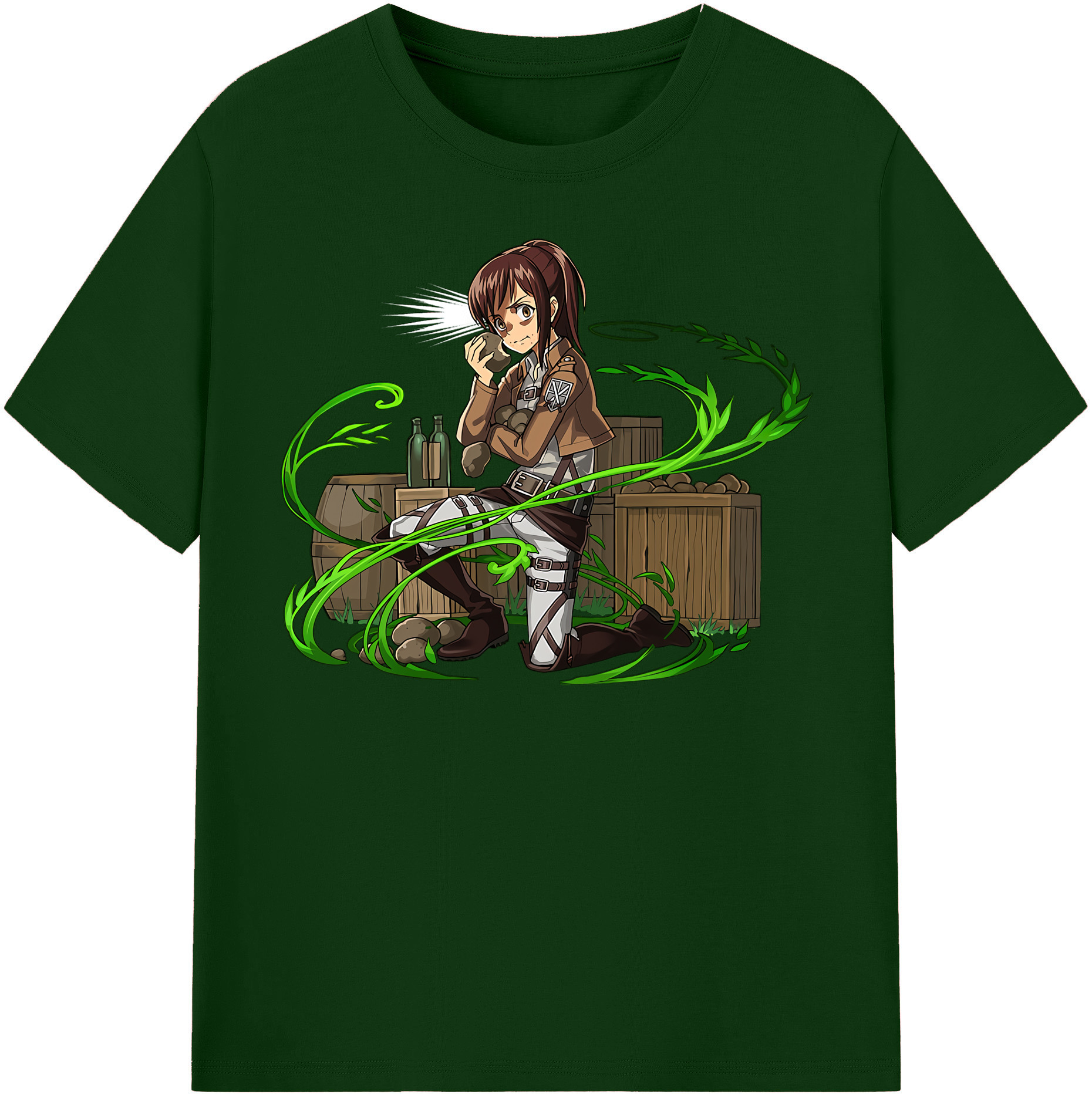 （画像用） 進撃の巨人 サシャ·ブラウス Attack on Titan Sasha Blaus 綿100％半袖Tシャツ（フロントプリント）